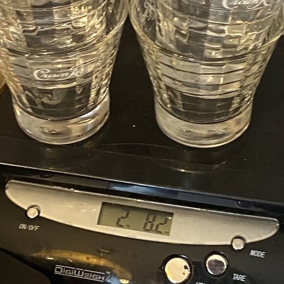 Vtg Crown Royal Glasses Tapered Optic Block Logo On The Rocks Set Of 4 Whiskey - Picture 10 of 10